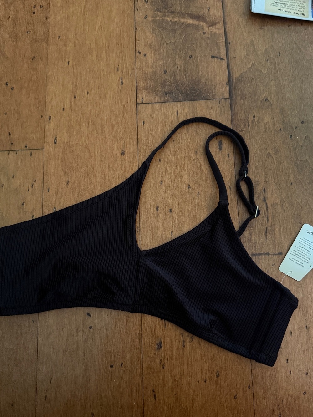 Aerie swim bikini top , black, sz L, nwt